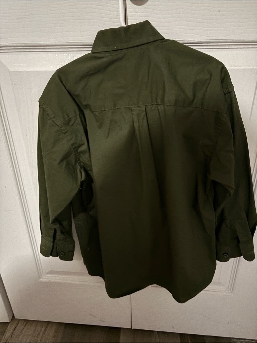 Classic Olive Green Button-Down Shirt for Kids